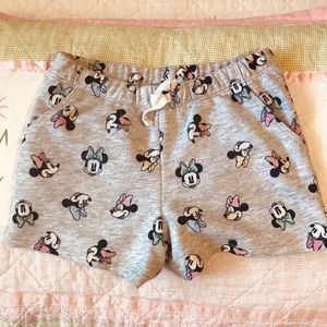 Disney Minnie Mouse Shorts with colorful bows Gray